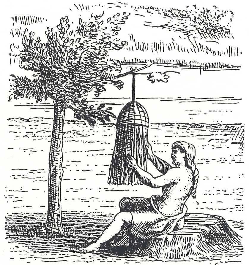 Figure 2. A woman is weaving on an atvna, or loom