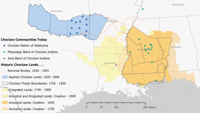 Map of Choctaw Communities and Lands