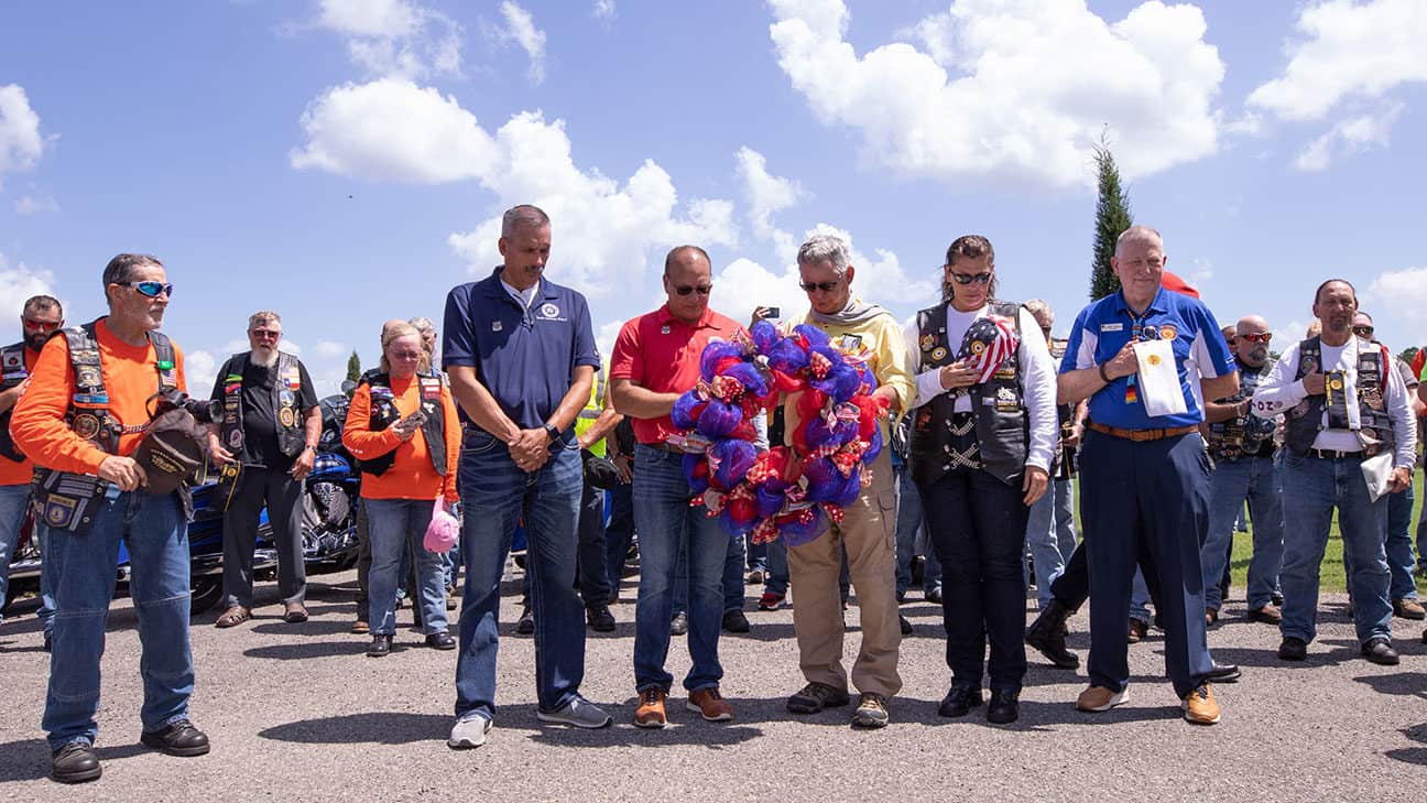 Legacy Run wreath laying ceremony