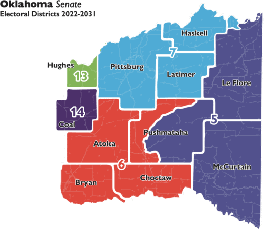 Oklahoma Senate legislative boundaries
