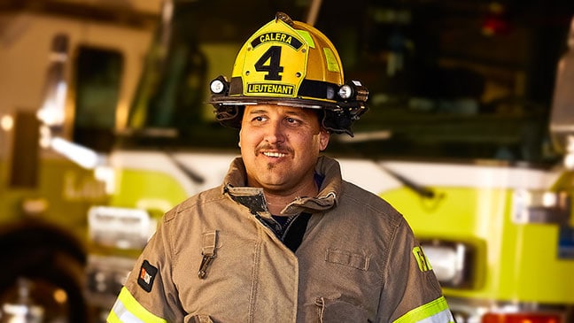 Volunteer firefighter Jake Trujillo