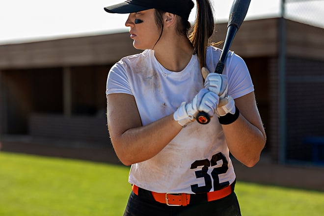 Michaela Michaela standing at bat