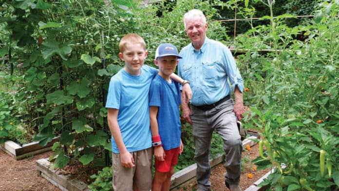 Jim Potts and grandchildren