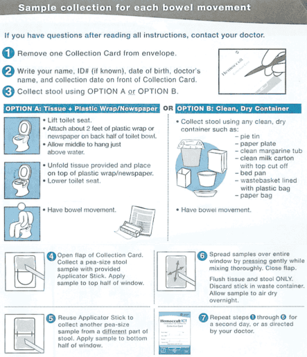 Fecal Occult Blood Test Instructions