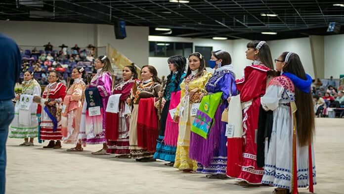 Choctaw Women's Traditional dress, courtesy of Brad Joe.